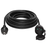 Przedłużacz 1-krotny, 1x2P+Z gumowy czarny H05RR-F 3x1,5mm² - 10m 250V~/16A IP-44 PSK-1010G-1,5
