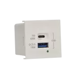 SIMON CONNECT TSC-K126H-9 Ładowarka K45 (45x45) USB A+C 65W PD QC; Szybkie Ładowanie; 45x45 mm; czysta biel