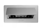 GNIAZDO MEBLOWE MULTISOFT 2X GNIAZDO SCHUKO, USB A+C, RJ45, HDMI, KABEL ZASILAJĄCY Z WTYCZKĄ, ALU