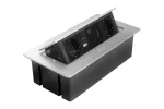 GNIAZDO MEBLOWE MULTISOFT 2X GNIAZDO SCHUKO, USB A+C, RJ45, HDMI, KABEL ZASILAJĄCY Z WTYCZKĄ, ALU