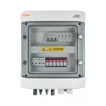 Rozdzielnica przyłączeniowa DC+AC z ogranicznikiem przepięć 1000V typu 2, 2x łańcuch PV, 2x MPPT, zab. przet. 4X15A // ogr. AC typ 2, 20A 3-F, syg. faz