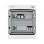 Rozdzielnica przyłączeniowa DC+ AC z ogranicznikiem przepięć Phoenix 1000V typu 2, 1 x łańcuch PV, 1 x MPPT // ogr. AC Phoenix typ 2, wył. 16A 3-F, sygn. faz + Gniazdko