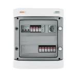 Rozdzielnica przyłączeniowa DC+ AC z ogranicznikiem przepięć Phoenix 1000V typu 2, 2 x łańcuch PV, 2 x MPPT // ogr. AC Phoenix typ 2, wył. 32A 3-F, sygn. faz + Gniazdko