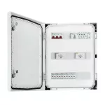 Rozdzielnica przyłączeniowa IP66 inwertera z ogranicznikiem przepięć DC Citel 25kA 1000V typu 1+2, 5x wejście 5x wyście, PV, 2x MPPT, zab. przet. 10x15A // Ogr. AC typ 1+2, 100A 3F, FR 100A, syg. faz (Fronius Tauro ECO 50-3-P)