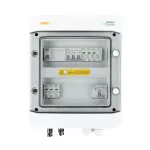 Rozdzielnica przyłączeniowa DC+AC z ogranicznikiem przepięć Noark 1000V typu 1+2, 1 x łańcuch PV, 1 x MPPT // ogr.AC Noark typ 1+2, 16 3-F, RCD typ A 40A/100mA, FR 100A