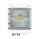 Rozdzielnica przyłączeniowa DC+AC z ogranicznikiem przepięć Noark 1000V typu 1+2, 2 x łańcuch PV, 2 x MPPT / ogr. AC Noark typ 1+2, 25A 3-F