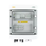 Rozdzielnica przyłączeniowa DC+AC z ogranicznikiem przepięć Noark 1000V typu 1+2, 4 x łańcuch PV, 2 x MPPT // ogr. AC Noark typ 2, 63A 3-F, RCD 63A/300mA