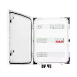 Rozdzielnica przyłączeniowa DC+AC IP 66 z ogranicznikiem przepięć Noark 1000V typu 1+2, 4 x łańcuch PV, 4 x MPPT // ogr. AC Noark typ 1+2, 100A 3F, FR 100A, syg. faz + gniazdko