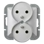 Gniazdo podwójne p/t 2x2P+Z Pearl, 16A, 250V, PT-6 PR, srebrny