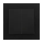 Łącznik p/t świecznikowy z podświeleniem Malta, 10A, 250V, WP-2M/S, czarny mat