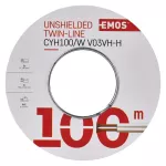 Przewód nieekranowany 2×1,00 biały, 100m