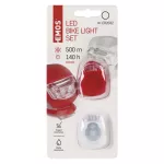 Lampa rowerowa, komplet przód + tył 10 lm 2× CR2032