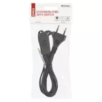 Przewód przyłączeniowy PVC 2×0,75mm z wyłącznikiem,3m czarny