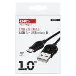 Kabel USB 2.0, wtyk A - micro B, ładowanie Quick Charge, transmisja danych, 1 m, czarny