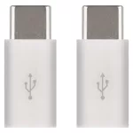 Adapter micro USB 2.0, gniazdo B - wtyk C, biały, 2 sztuki