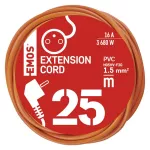 Przedłużacz 25 m / 1 gniazdo / pomarańczowy / PVC / 230 V / 1,5 mm2