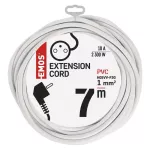 Przedłużacz 7 m / 1 gniazdo / biały / PVC / 1 mm2