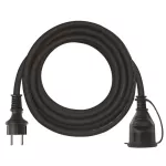 Przedłużacz ogrodowy 5 m / 1 gniazdo / czarny / guma-neopren / 230 V / 1,5 mm2