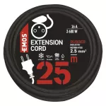 Przedłużacz ogrodowy 25 m / 1 gniazdo / czarny / guma-neopren / 230 V / 2,5 mm2