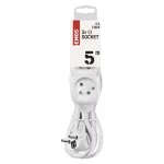 Przedłużacz 5 m / 3 gniazda / biały / PVC / 1 mm2