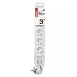 Przedłużacz 3 m / 5 gniazd / biały / PVC / 1 mm2