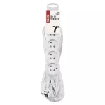 Przedłużacz 7 m / 5 gniazd / biały / PVC / 1 mm2