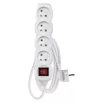 Przedłużacz 2 m / 4 gniazda / z wyłącznikiem / biały / PVC / 1 mm2