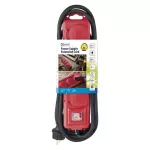 Przedłużacz 3 m / 4 gniazda / z wyłącznikiem / czarno-czerwony / guma-neopren / 1,5 mm2