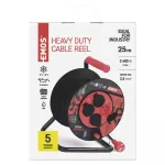 Przedłużacz zwijany ogrodowy 25 m / 4 gn / czarny / guma-neopren / 230V / 2,5 mm2