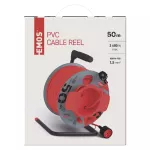 Przedłużacz zwijany 50 m / 1 gniazdo / czerwony / PVC / 230 V / 1,5 mm2