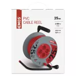 Przedłużacz zwijany 25 m / 4 gniazda / czerwony / PVC / 230 V / 1 mm2