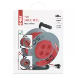 Przedłużacz zwijany 50 m / 4 gniazda / PVC / 230 V / 1,5 mm2 / nieruchomy środek