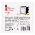 Orientacyjna oprawa LED AMAL, do wbudowania, kwadrat 1,5W WW IP65