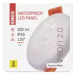 Panel LED VIXXO wpuszczany okrągły 6W IP65 neutralna biel