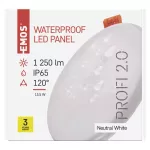 Panel LED VIXXO wpuszczany okrągły 13,5W IP65 neutralna biel