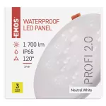 Panel LED VIXXO wpuszczany okrągły 19W IP65 neutralna biel
