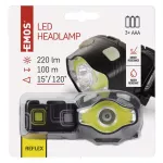 Latarka czołowa LED COB 3W + LED 3W, 220 lm, 100m 3× AAA