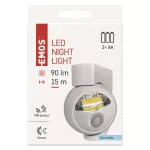 Lampka nocna 3W COB LED 3× AA, 90lm, czujnik PIR, biała