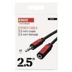 Przewód AV wtyk JACK 3,5mm - gniazdo JACK 3,5mm, 2,5m