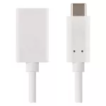 Kabel USB 3.0, gniazdo A - wtyk C, OTG, transmisja danych, 15 cm, biały