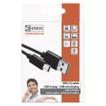 Kabel USB 2.0, wtyk A - mini B, ładowanie, transmisja danych, 2 m, czarny