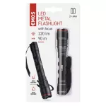 Latarka metalowa LED 120 lm 2× AAA z zoomem