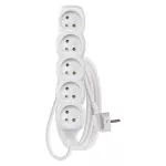 Przedłużacz 3 m / 5 gniazd / biały / PVC / 1,5 mm2