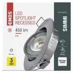 Oczko LED Exclusive 5W neutralna biel, srebrny