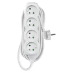 Przedłużacz 5 m / 4 gniazda / biały / PVC / 1,5 mm2