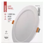 Panel LED wpuszczany RUBIC, okrągły, biały, 18W, naturalna biel