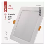 Panel LED wpuszczany RUBIC, kwadrat, biały, 18W, naturalna biel