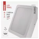 Panel LED natynkowy RUBIC 2w1, kwadrat, biały, 24W, naturalna biel