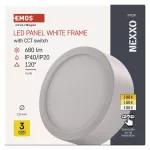Panel LED natynkowy NEXXO, okrągły, biały, 7,6W, CCT