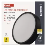 Panel LED natynkowy NEXXO, okrągły, czarny, 21W, CCT